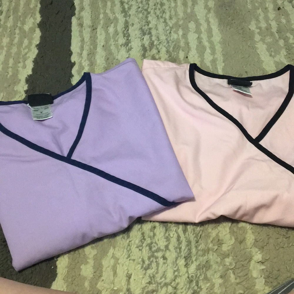 Purple and pink Cherokee scrub tops size medium